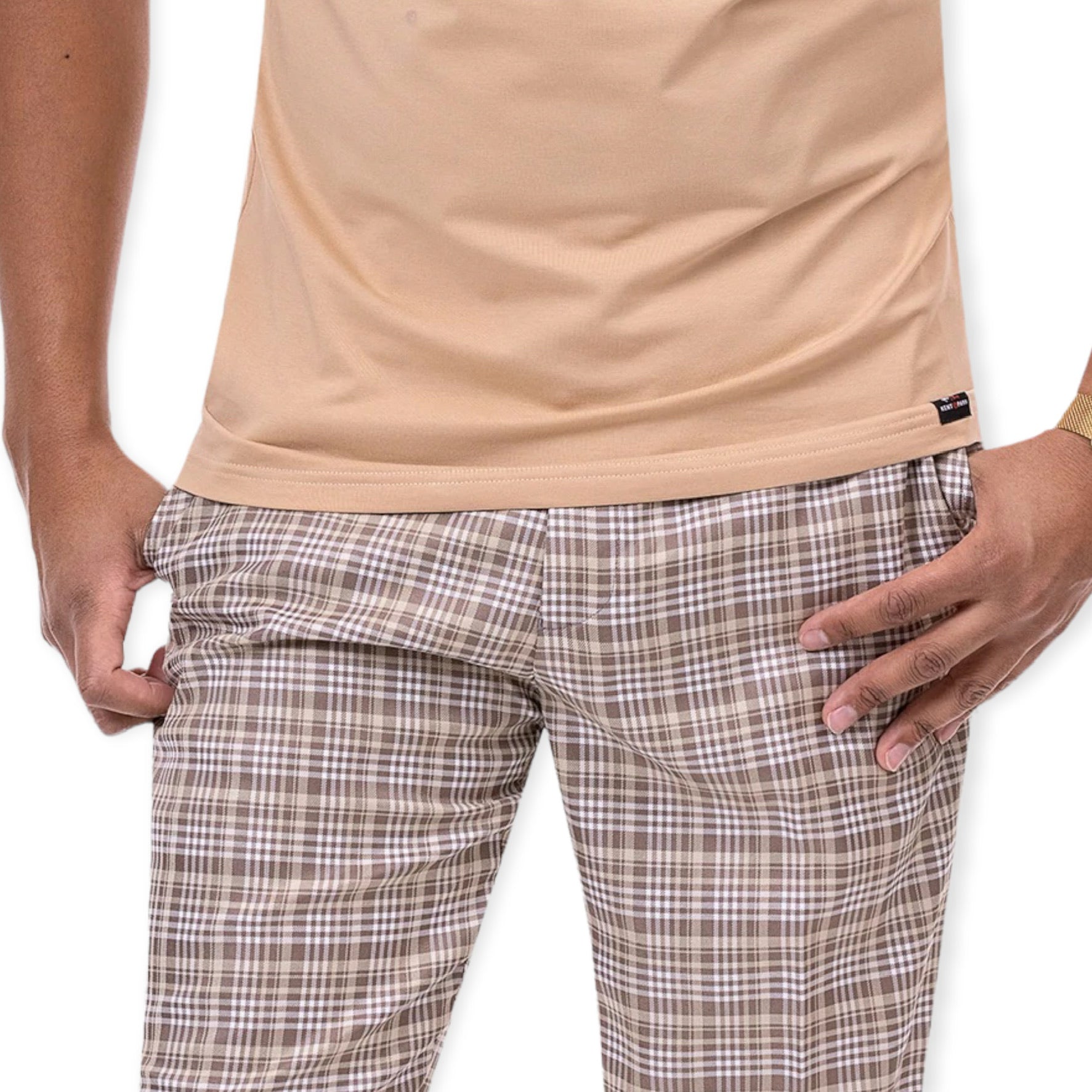 KENT & PARK: Slim Fit Plaid Pants PL76